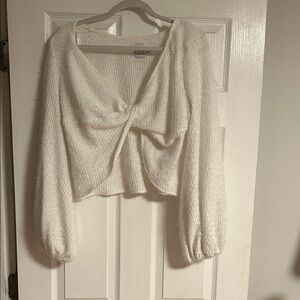 Princess Polly Cream V-Neck Sweater